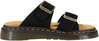 Dr. Martens Black Leather Flat Mens Sandals