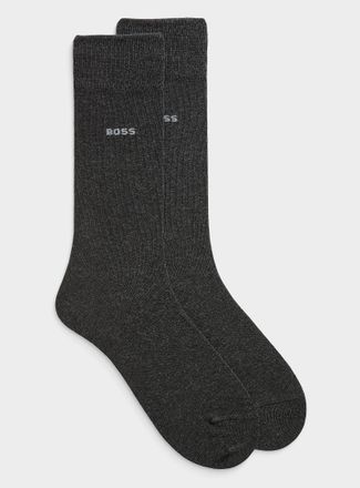 BOSS Mens Fine cotton solid dress sock