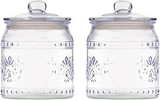 10 Strawberry Street Set Of 2 Wentworth Glass Canisters