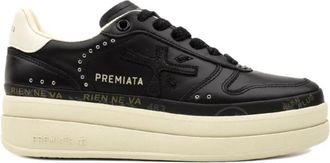 Premiata Micol Low Top Sneakers - Dames - Sneakers - Zwart - 38 EU - Leer - Schoenen