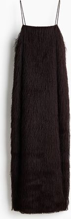 H&M Tr&auml;gerkleid mit Fransen - Dunkelbraun