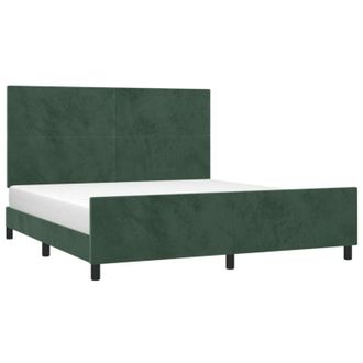 vidaXL Vidaxl - Estructura Cama Con Cabecero Terciopelo Verde Oscuro 180x200 Cm