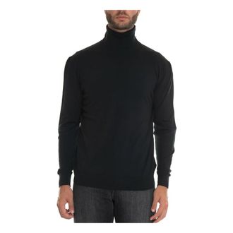 Kiton Blauwe Wol Turtleneck Pullover - Heren - Coltruien - Zwart - L - Wol - Truien & Vesten