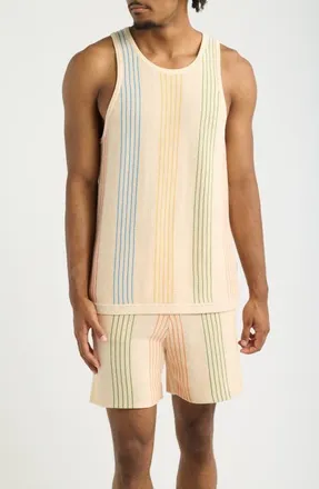 MAVRANS Sliced Knit Tank Top in Beige at Nordstrom, Size Xx-Large