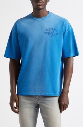 Amiri Arts District Faded Cotton T-Shirt in Sapphire at Nordstrom, Size Xxx-Large