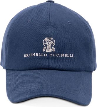 Brunello Cucinelli Cappello da baseball con logo - Blu