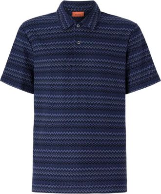 Missoni Polo con motivo chevron - Blu