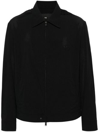 Yohji Yamamoto logo-printed panelled jacket - Black