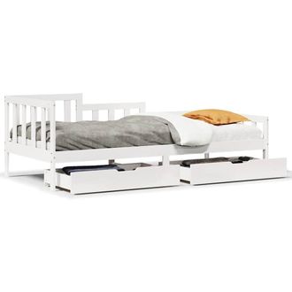 Berkfield Home Daybed with Drawers without Mattress White 80x200 cm Solid Wood