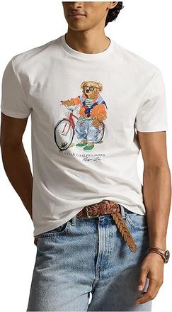 Polo Ralph Lauren Classic Fit Polo Bear Jersey T-Shirt Mens Clothing White/Summer Bear : 2XL, Cotton