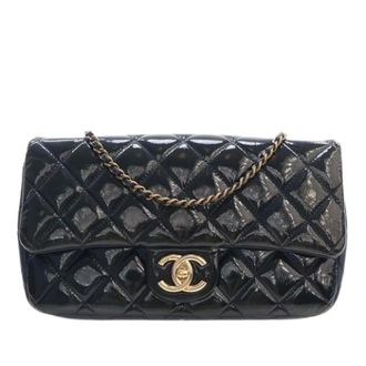 Chanel Pre-owned Vintage Quilted Crossbody Bag - Dames - Pre-owned - Blauw - Maat: ONE Size Leer