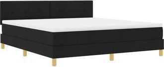 vidaXL Box Spring Bed with Mattress Black 180 x 200 cm Fabric vidaXL