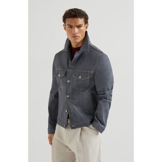Brunello Cucinelli Denim four-pocket jacket in Medium Grey at Nordstrom, Size 52 It