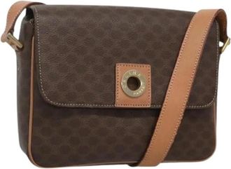 Celine Pre-owned Vintage macadam circle logo schoudertas - Dames - Vintage Schoudertas - Bruin - ONE Size - Leer - Vintage
