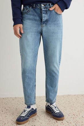 Trendyol MAN Heren Donkerblauw Effen Boyfriend Normale taille Jeans