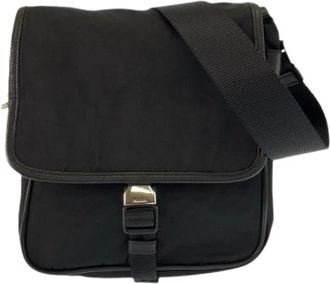 Prada Pre-owned Tessuto Nylon Leather Shoulder Bag - Dames - Vintage Schoudertas - Zwart - ONE Size - Nylon - Vintage