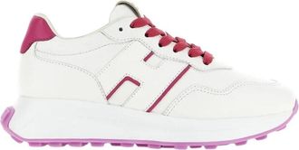 Hogan Retro-ge&iuml;nspireerde sneakers - Dames - Sneakers - Wit - 38 1/2 EU - Leer - Schoenen