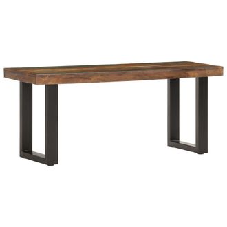 vidaXL Banco De Madera Maciza Reciclada Y Acero 110 Cm Vidaxl