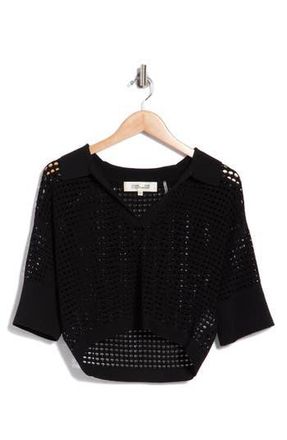 Diane Von F&uuml;rstenberg Harper Knit Johnny Collar Top in Black at Nordstrom Rack, Size X-Small