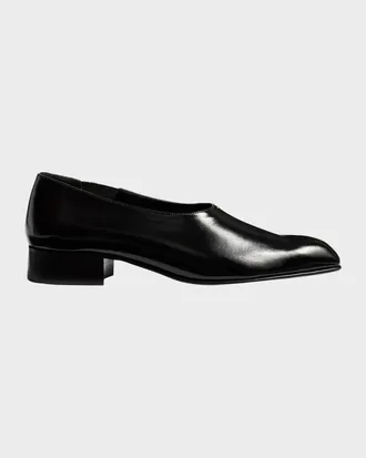 Khaite Colt Leather Slip-On Loafers