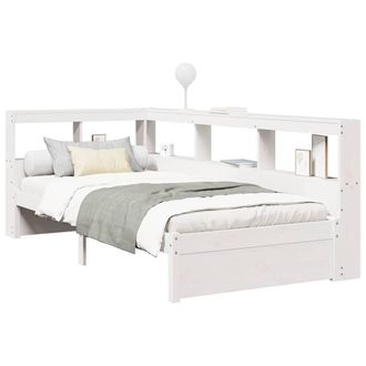 Berkfield Home Decorative Bookcase Bed without Mattress White 75x190 cm Solid Wo