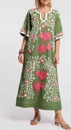 Frances Valentine Peacock Caftan in Treetop/multi at Nordstrom, Size X-Large