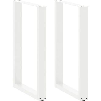 vidaXL Patas Para Mesa De Bar En Forma De U (2 Unidades), Color Blanco, 60 X (90-91) Cm, Acero Vidaxl