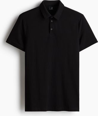 H&M Poloshirt in Slim Fit - Schwarz