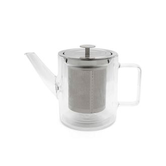 Bredemeijer Tetera de cristal de doble pared de 1 l vidrio de borosilicato transp