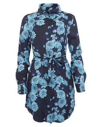Lords of Harlech Dorethy Stretch Viscose Shirt Dress in Serious Floral Navy at Nordstrom, Size Xx-Large