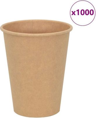 vidaXL Tazas De Caf&eacute; De Papel 1000 Uds 12oz 300ml Marr&oacute;n Vidaxl