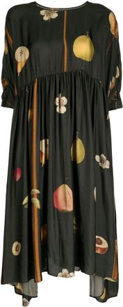 Uma Wang fruit-print maxi dress - women - Viscose/Cupro - S - Green
