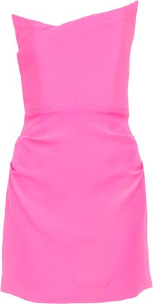 Roland Mouret 2023 Pink Silk Wool Asymmetric Dress