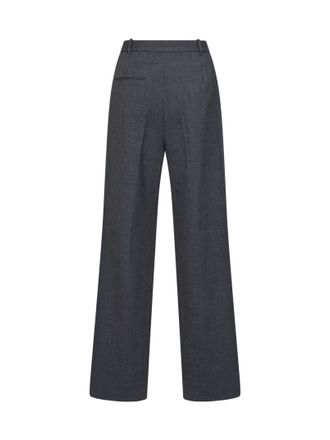 Self Portrait Tailored Wool-Blend Trousers - Gray