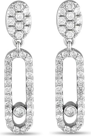 Luxury Bazaar 14K White Gold 0.50 ct Diamond Drop Earrings ER29663-W