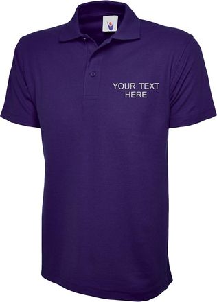 Generic Personalised Embroidered Text Only Premium Workwear Polo Shirt UC101 Text Embroidery Free Left Chest Text Softstyle Custom Name Your Text Polo Wear To