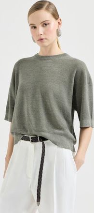 Brunello Cucinelli Sparkling linen sweater in Military at Nordstrom, Size Xx-Small Eu