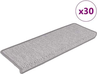 vidaXL Vidaxl - Alfombra Autoadhesiva Escalera Sisal 30 Uds 65x21x4 Cm Platina