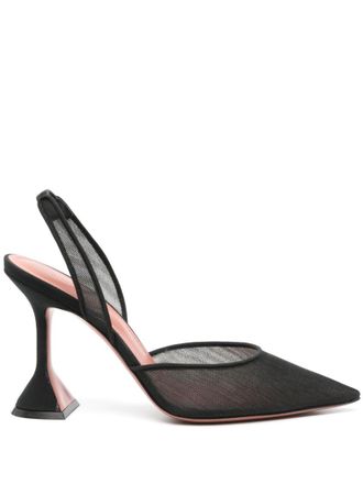 Amina Muaddi Black Holli Slingback Pumps