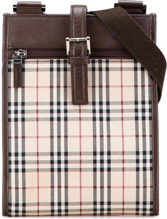 Burberry Borsa a tracolla con motivo House Check in tela 2000-2017 - Marrone