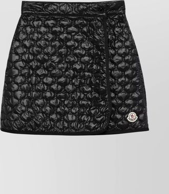 Moncler high waist quilted texture shiny wrap skirt
