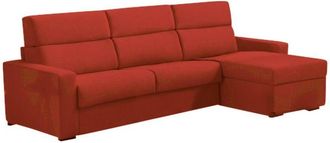 Dmora Dmora - Sof&aacute; Cama Con Pen&iacute;nsula Celleno, Sof&aacute; Esquinero Convertible Para Sal&oacute;n, Acolchado, Desenfundable, 100% Made In Italy, 280x160 H100 Cm, Naranja