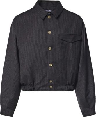 Jacquemus Shirt - Heren - Casual Overhemden - Grijs - XL - Wol - Overhemden