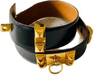 Herm&egrave;s Pre-owned Leather belts - Dames - Vintage Accessoires - Zwart - ONE Size - Leer - Vintage