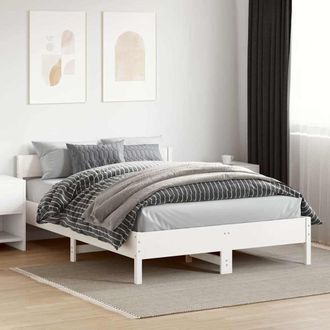 vidaXL Vidaxl - Estructura De Cama Sin Colch&oacute;n Madera De Pino Blanca 120x200 Cm