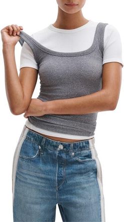 Rag & Bone The Essential Heather U-Neck Tank in Heather Grey at Nordstrom, Size X-Small