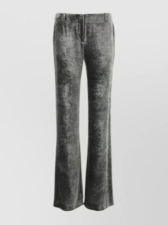Alberta Ferretti velvet wide-leg trousers