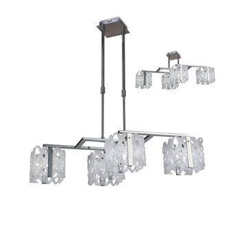 Netlighting Tokio Rectangular Telescopic Gloss White Chrome 4 Light G9 Convertible