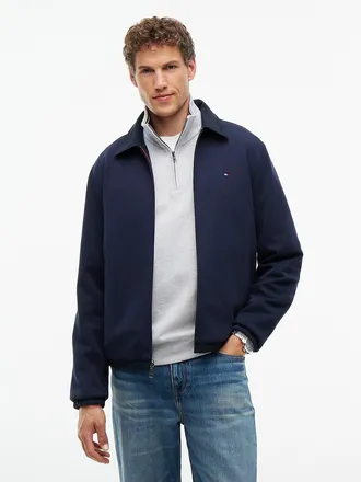 Tommy Hilfiger Mens Mixed-Media Reversible Zip Jacket - Navy Blue - XL