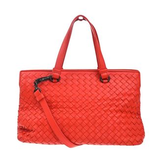Bottega Veneta Pre-owned Handbags, female, Red, Size: ONE SIZE Pre-owned Vintage Woven Leather Tote Bag